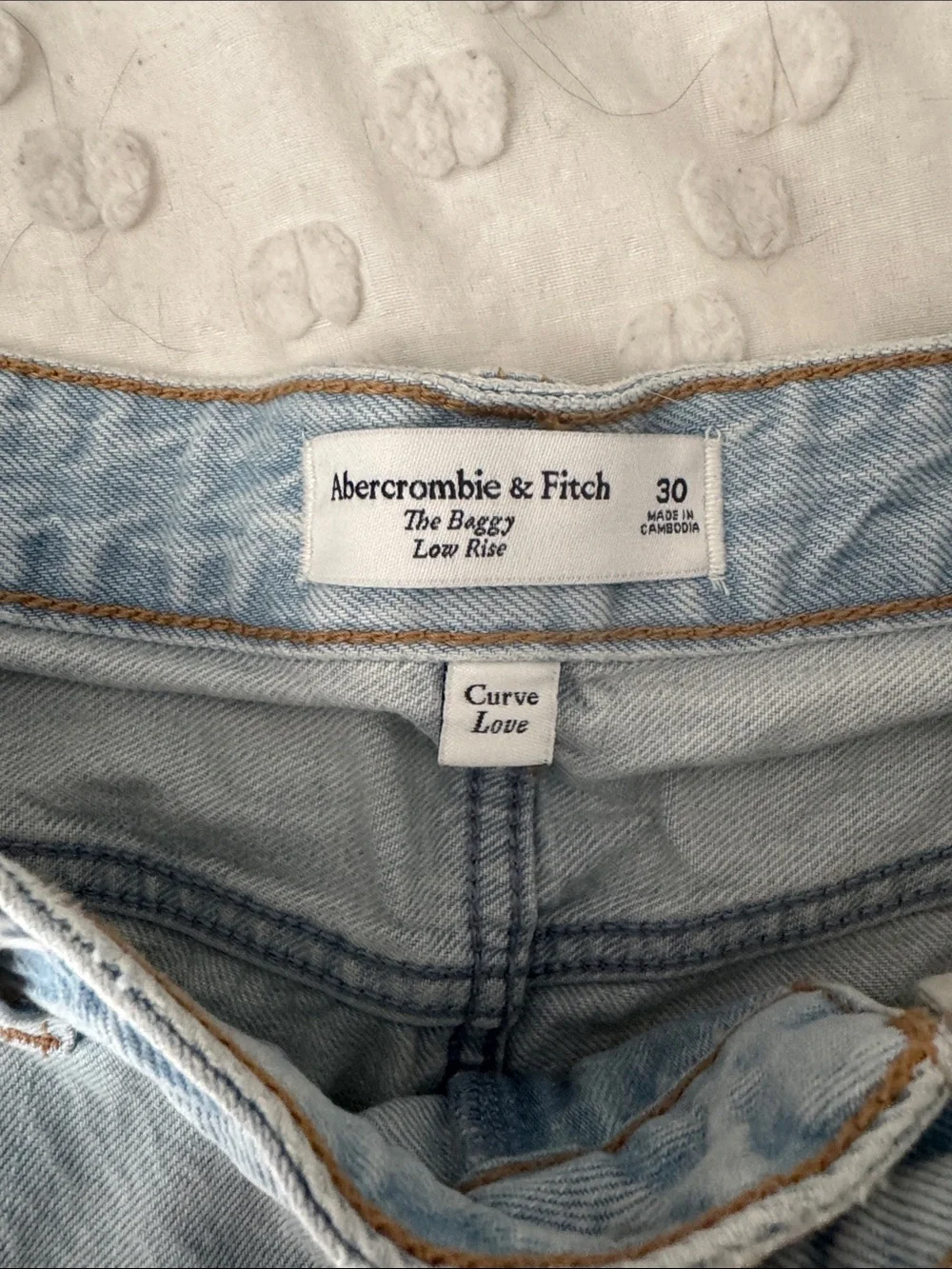 Abercrombie & Fitch Light Blue Distressed Baggy Denim Shorts